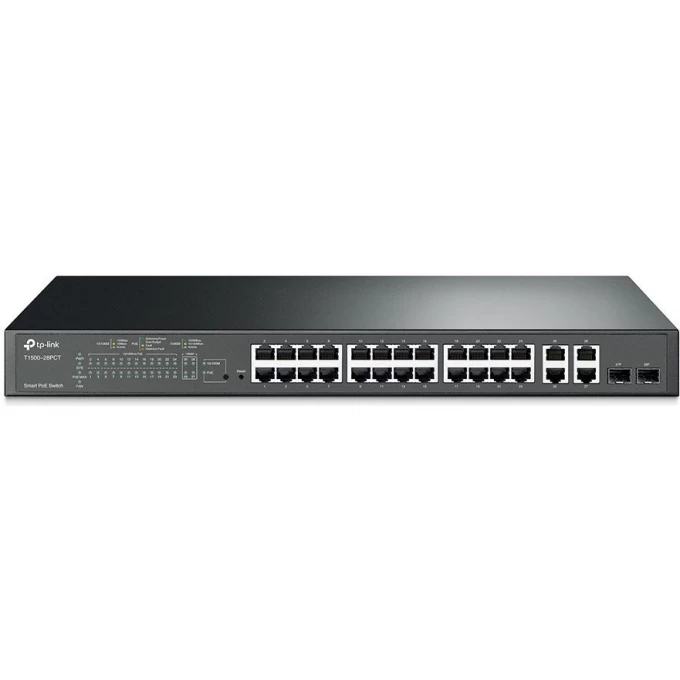 Коммутатор TP-LINK на 24 порта 10/100 Мбит/с T1500-28PCT Коммутатор TP-LINK на 24 порта 10/100 Мбит/с T1500-28PCT